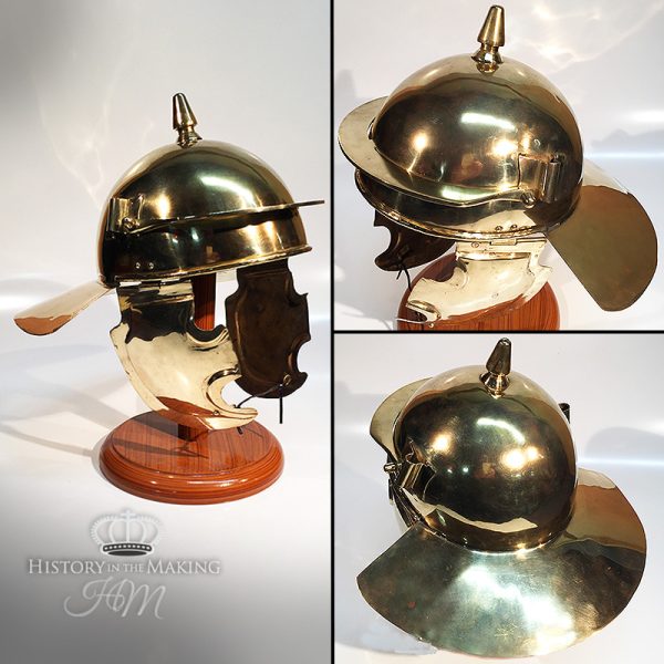 Roman Coolus 'E' type Helmet -with plume holders- Brass Construction