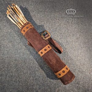 Soft Suede leather Arrow Quiver- Tube Type- with belt