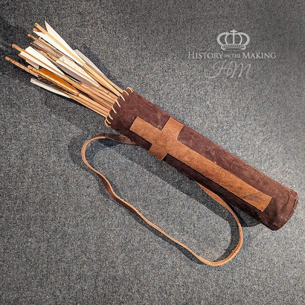 Soft Suede Leather Arrow Quiver-Tube Type- Cruciform design