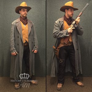 Cowboy in Heavy Cotton Duster Coat