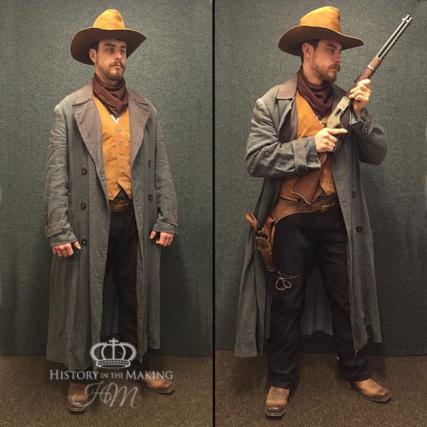 Cowboy in Heavy Cotton Duster Coat