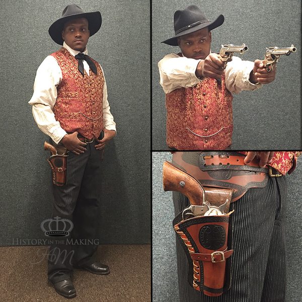 Western Saloon Gambler Costume- Double Pistol Belt