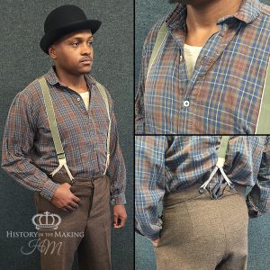 1880 Working Clothes- Overhead Shirt, Button trousers- Brown tones