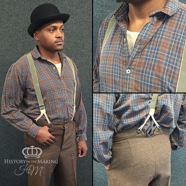 1880 Working Clothes- Overhead Shirt, Button trousers- Brown tones