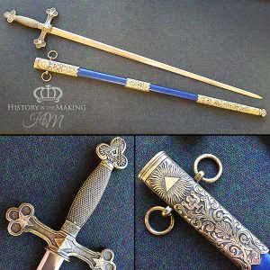 Masonic small Ceremonial sword in blue scabbard