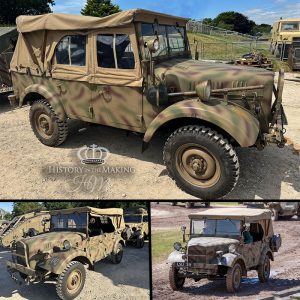 WW2 german kHz 1 Stoewer type 40 field car- replica- for hire- action vehicle-history in the making- german army truck