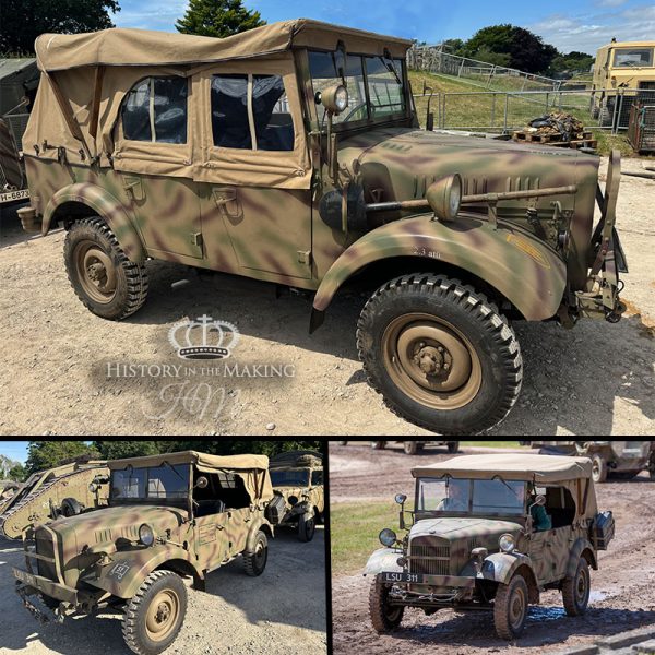 WW2 german kHz 1 Stoewer type 40 field car- replica- for hire- action vehicle-history in the making- german army truck