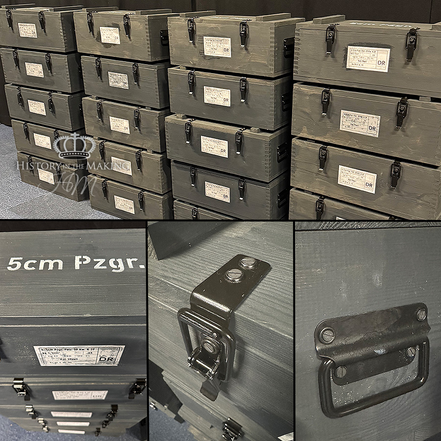 Reproduction WW2 German 5cm Pak 38 Anti-Tank gun Ammunition Crates- Painted Finish