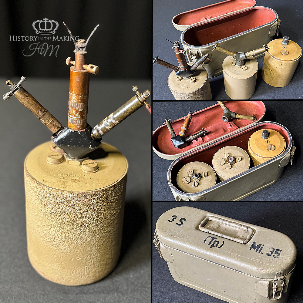 German WW2 S Mine set. S.Mi.35 (Sprengen Mine 1935), (S-Mine & Schrapnellmine 35) anti-personnel mine