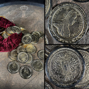 AUSTRIA MARIA THERESA 1780 PLATED GOLD SILVER THALER- 40mm