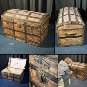 Large Georgian Wooden Travel Trunk