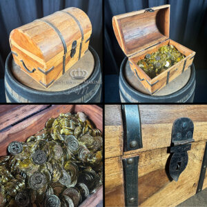 Round Top Hardwood Treasure Chest
