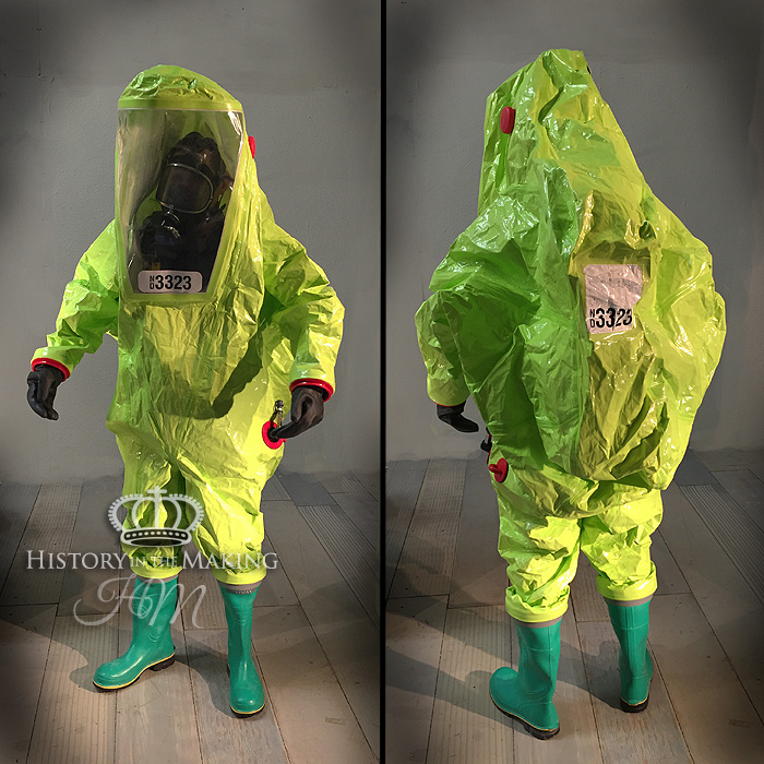 A hazmat suit (hazardous materials suit), also known as decontamination sui...